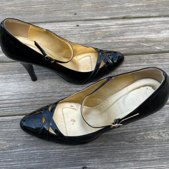 J Crew Women Heels Shoes Pump Black Patent Leather - Picture 10 of 13